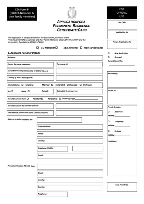 id card malta application form.